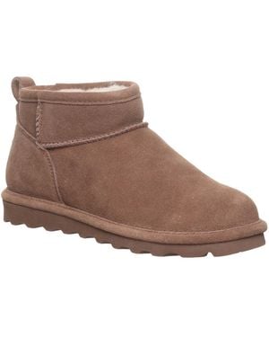 BEARPAW Shorty Wide Short Round Toe Ankle Boots - Brown