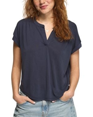Lucky Brand Notch Neck Dolman T-shirt - Blue