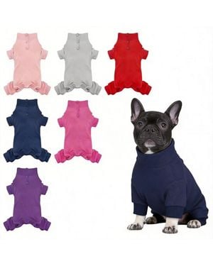 Aronkl Dog Fleece Pajamas - Blue