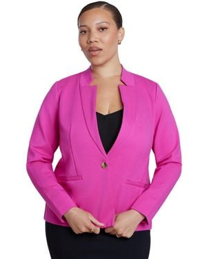 Eloquii Plus Size The Ultimate Stretch One Button Blazer - Pink