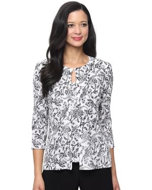 Alex Evenings Glitter Knit Cami Top & Jacket - White