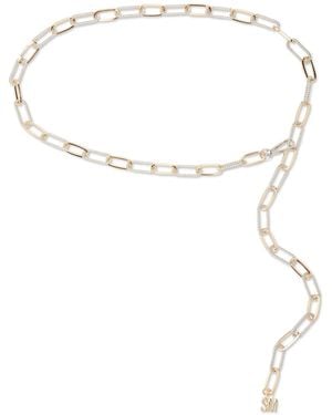 Steve Madden Womens Two-tone Paperclip Chain Belt - Metallic