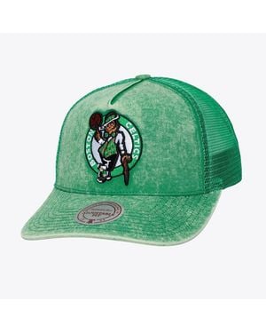 Mitchell & Ness Boston Celtics Gameday Snow Wash Adjustable Trucker Hat - Green