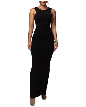 JLUXLABEL Front And Center Open Back Ruched Maxi Dress - Black