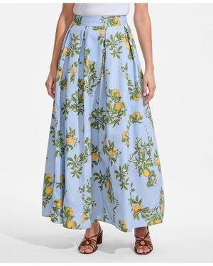 Lands' End Poplin Godet Maxi Skirt - Blue
