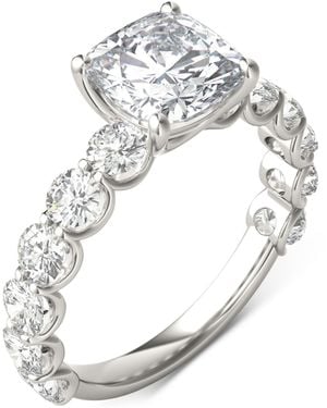 Charles & Colvard Moissanite Cushion & Round Engagement Ring (3-1/2 Ct. T.w. Diamond Equivalent - White