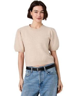 French Connection Yulia Knit Puff-sleeve Top - Blue