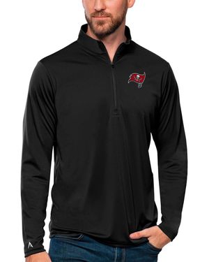 Antigua Tampa Bay Buccaneers Tribute Quarter-zip Lightweight Pullover Jacket - Black