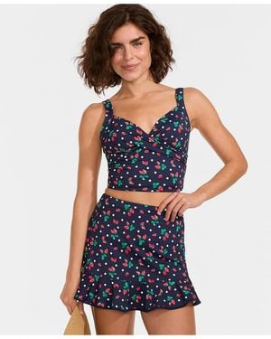 Lands' End Ruffle Hem Mini Swim Skirt - Blue