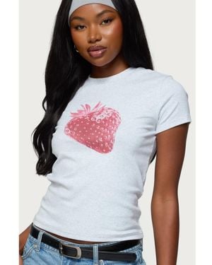 Edikted Sweet Berry T Shirt - White