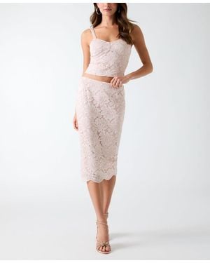Guess Katrina Midi Lace Pencil Skirt - White