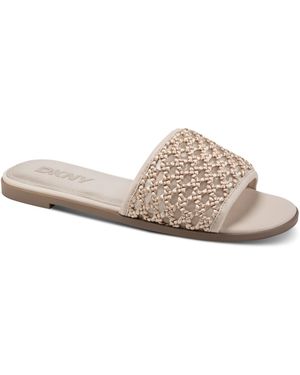 DKNY Winter Slip-on Slide Sandals - White