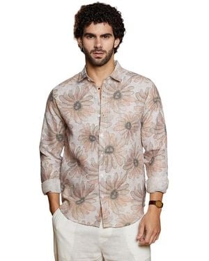 Campus Sutra Chesntnut Gloomy Daisy Shirt - Brown