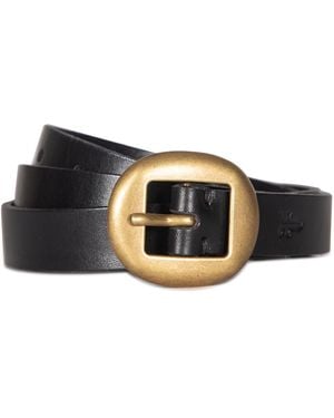 Frye Center Bar Leather Belt - Black