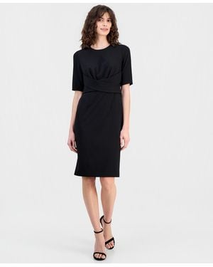 Anne Klein Wrap-waist Sheath Dress - Black