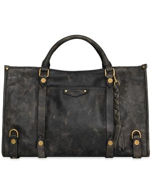 Rebecca Minkoff Surplus Large Leather Satchel Handbag - Black
