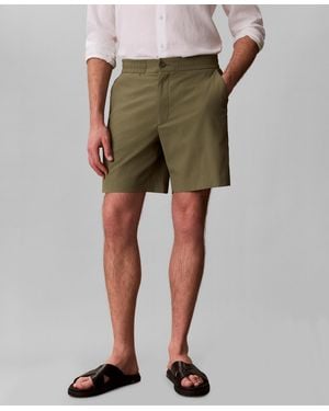 Calvin Klein Straight Seersucker Elastic 7" Shorts - Green