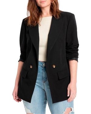 Eloquii Plus Size Long Relaxed Blazer - Black