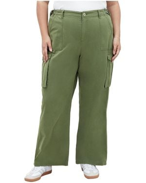 City Chic Plus Size Mia Cargo Pant - Green