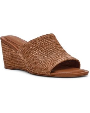 Anne Klein Charisma Peep-toe Wedge Heel Sandals - Brown