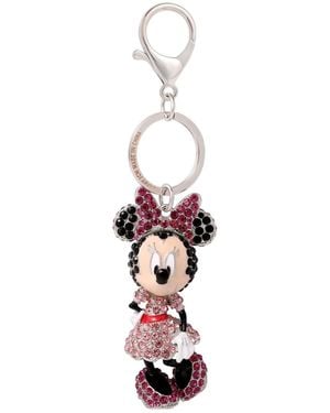 Disney Minnie Mouse Crystal Pave Bag Charm Keychain – Officially Licensed - White