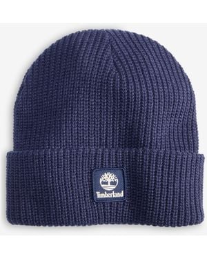 Timberland Logo Cuff Fisherman Beanie - Blue
