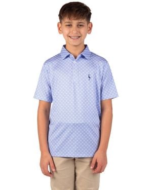 Tailorbyrd Boys Mini Mosaic Performance Polo - White