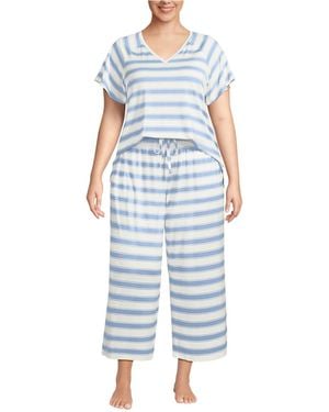 Lands' End Plus Size Cooling Pajama Set - Blue