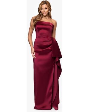 Xscape Strapless Ruffle Long Dress - Blue