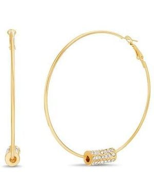 Kensie Tone Hoop Earring - Black