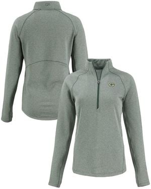 Cutter & Buck Green Bay Packers Peshastin Eco Fleece Tri-blend Raglan Half-zip Jacket - Gray