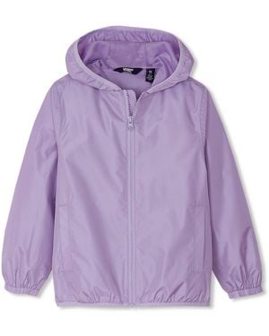 Lands' End Girls Waterproof Hooded Packable Rain Jacket - Purple