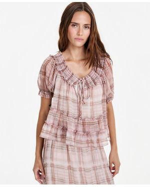 And Now This Petite Scoop Neck Short-sleeve Top - Pink