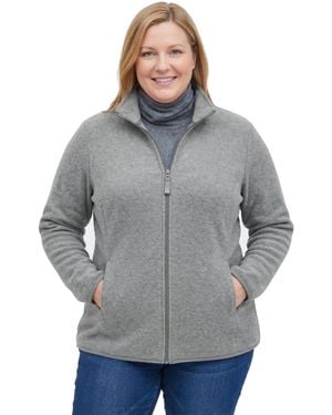 Woman Within Plus Size Zip-front Microfleece Jacket - Gray