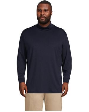 Lands' End Big & Tall Cotton Supima Turtleneck - Blue
