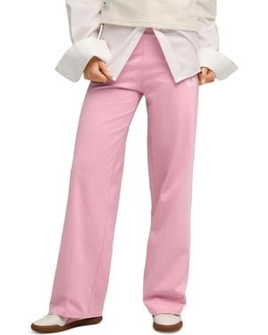 PUMA Essential Logo Mid-rise Full-length Pants - Pink