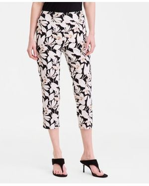 INC International Concepts Printed Capri Pants - White