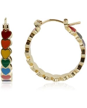 Rebl Jewelry Hearts Hoop Earring - Metallic