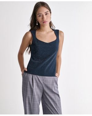 BCBGMAXAZRIA Sleeveless V-neck Top - Blue