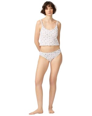 Gap Printed Camisole Bikini Top And Bottom - White