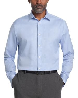 Calvin Klein Refined Cotton Stretch Regular Fit Dress Shirt - Blue