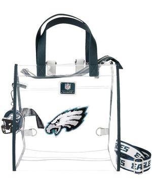 Loungefly Philadelphia Eagles Clear Convertible Backpack Tote Bag - Blue