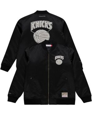 Mitchell & Ness New York Knicks Chrome Satin Bomber Full-zip Jacket - Black