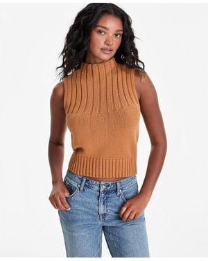 And Now This Rib-knit Mock-neck Shell - Blue