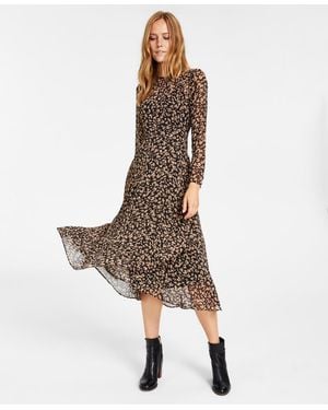 Tommy Hilfiger Crossover-hem Midi Dress - Brown