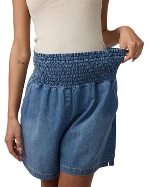Ingrid & Isabel Ingrid + Isabel Maternity Ingrid + Isabel Smocked Soft Denim Short - Blue