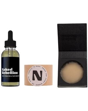 Naked Rebellion The Nudist Kit: Nude Shade Sweat-proof Boob Tape - Black