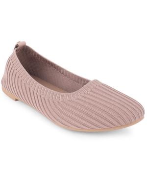 Tahari Clementia Knit Slip-on Flats - Pink