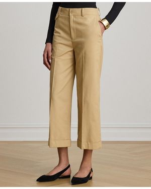 Ralph Lauren High Rise Double Faced Stretch Cropped Pants - Natural