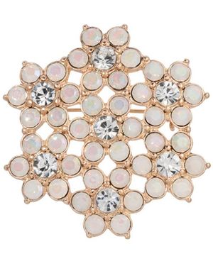 2028 Crystal Flower Brooch - White